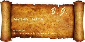 Bertan Jetta névjegykártya